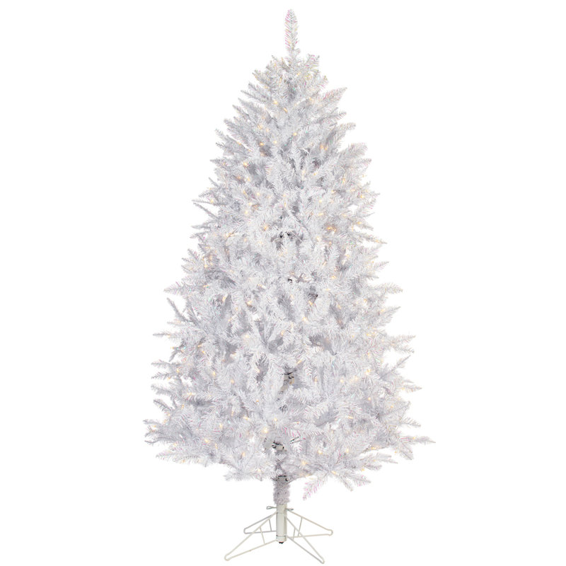 Dilan Sparkle White Spruce Artificial Christmas Tree, 6.5' H, Pure White LED