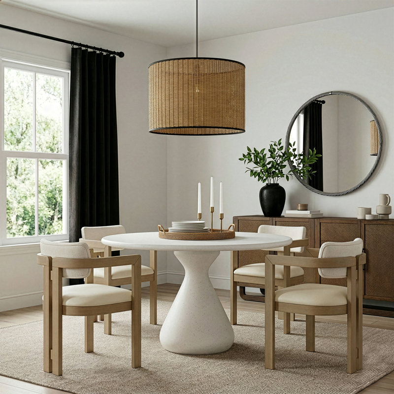 Table de salle à manger Sano Caja, H 30 po x l 48 po x P 48 po, Crème