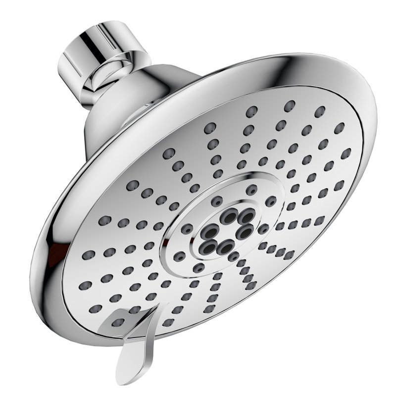 Chrome 5-Function Round Wall Mounted Shower Head