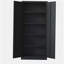 Armoire de rangement en métal 72 po H, armoire verrouillable en acier à outils noir avec portes et 4 tablettes, grands classeurs pour systèmes de rangement de garage, classeur verrouillable pour bureau personnel, salle de classe / garde-manger