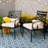 Alyah 6 - Person Outdoor Dining Set with Wood-like Metal Table, Cushions & Pillows