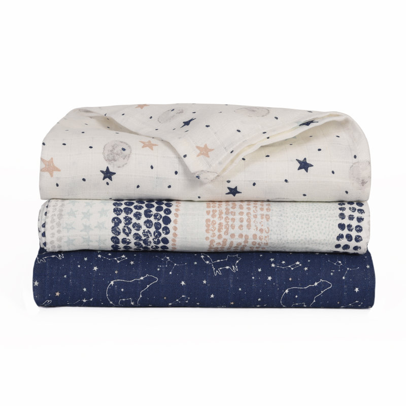 Paquet de 3 couvertures en mousseline de coton Baby's First By Isabelle & Max ™, nuit étoilée