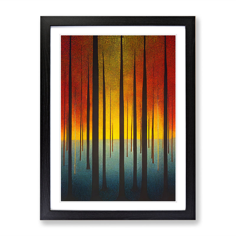 Unique Forest Art Vol.2 - Single Picture Frame Print, Black, 64cm H x 46cm W x 2cm D
