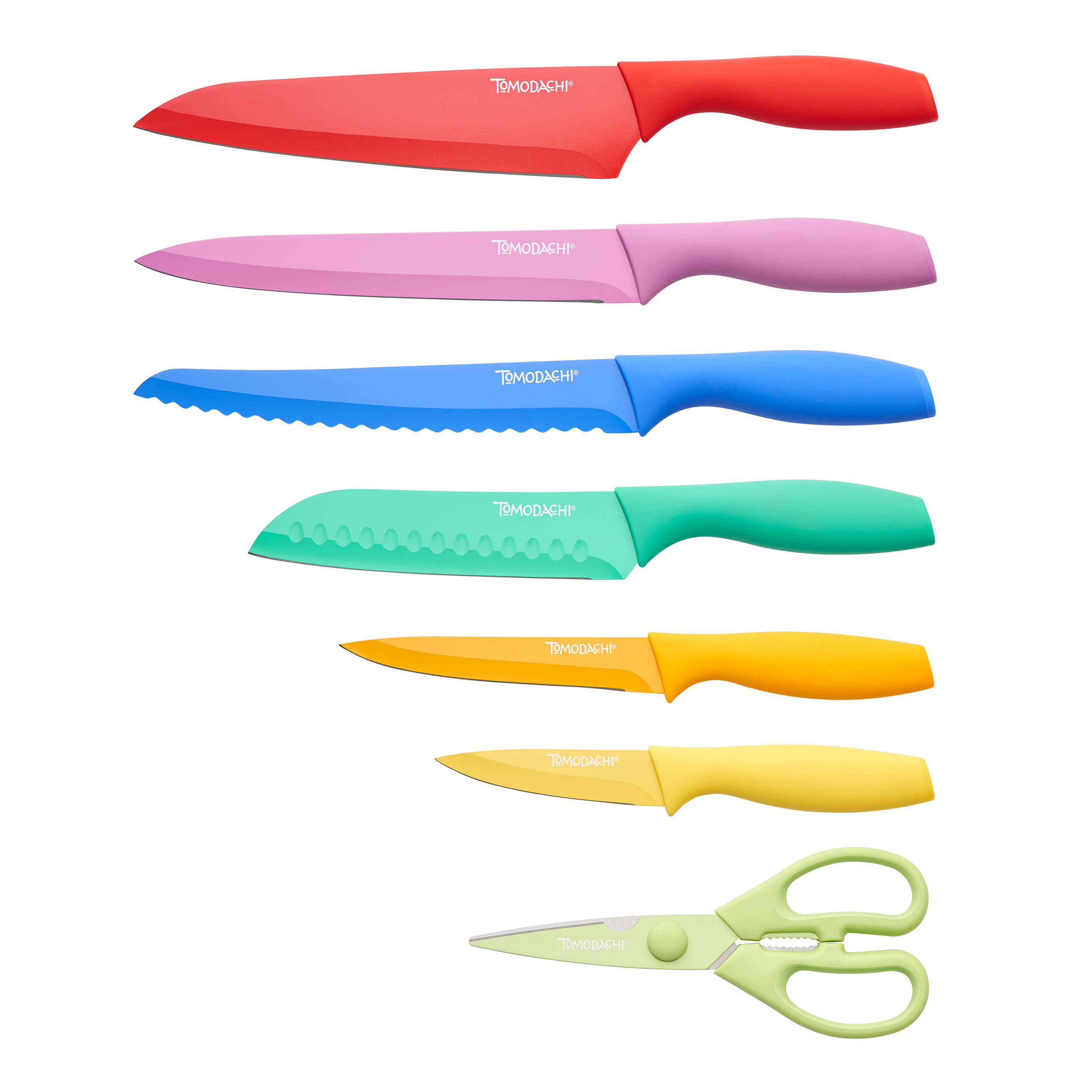 Farberware Tie Dye Pattern Knife Set with Shears and Blade Covers