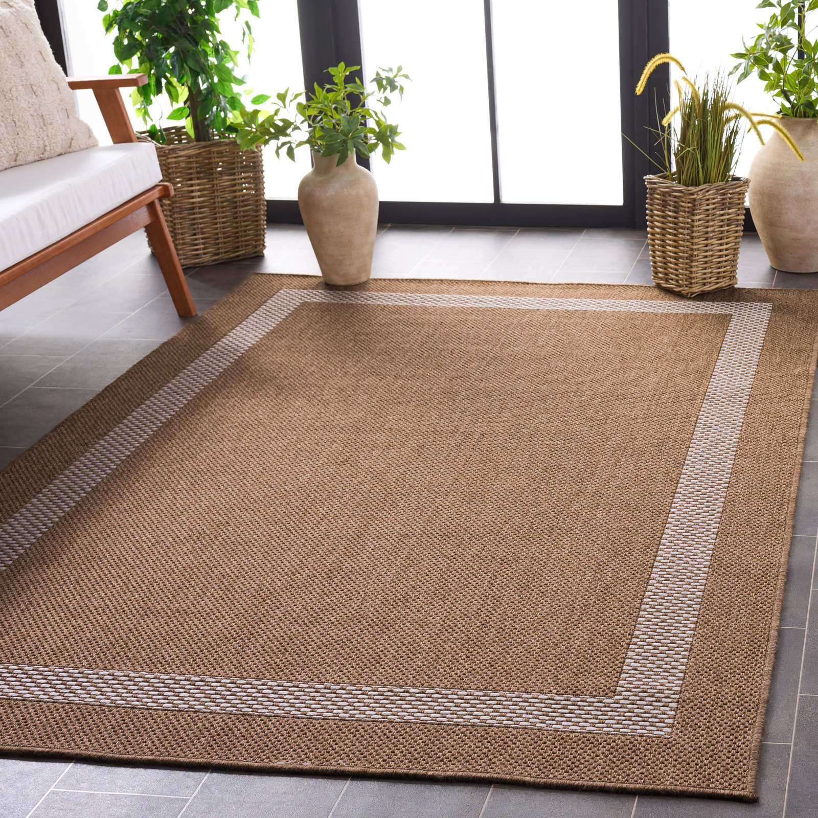 Geometric Outdoor Rug, Rectangle 5'3" x 7'6"