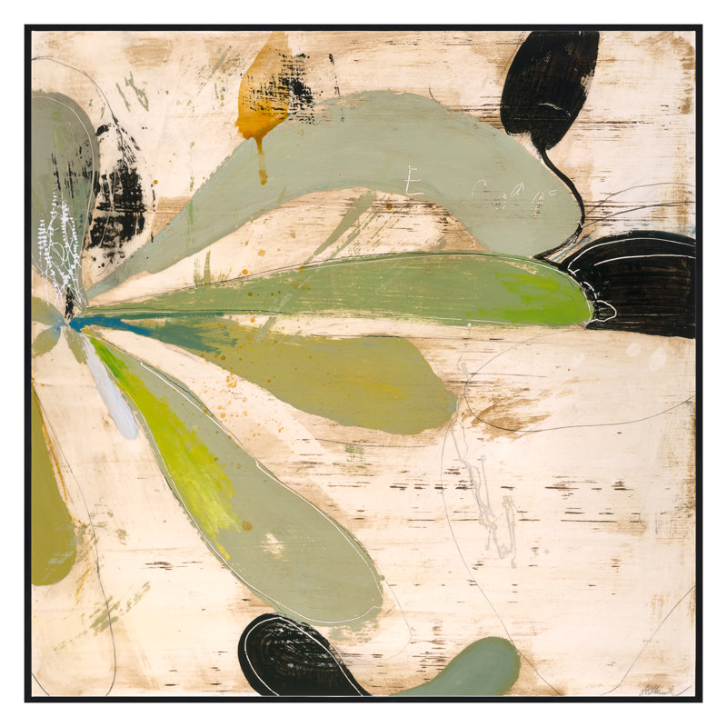 Printemps 2022, Terre Flora 1, reproduction d'art encadrée sur toile par Patrick Atkinson, Cadre flottant noir