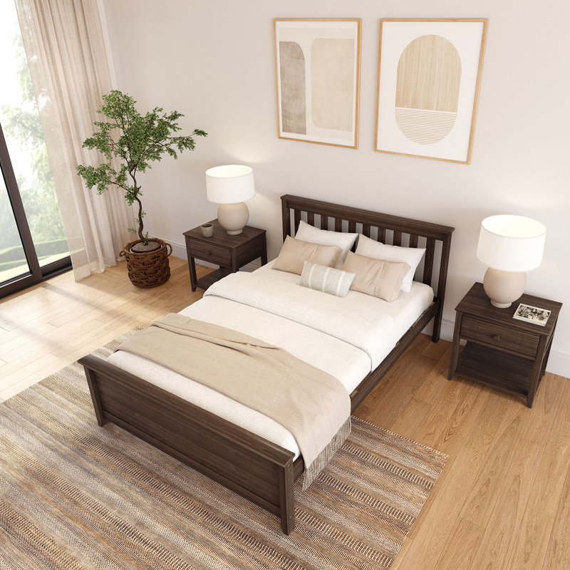  Rosenthal Solid Wood Slat Bed, Full/Double, Walnut