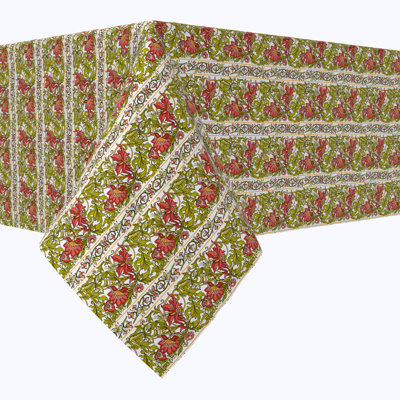 Rectangular Tablecloth, 100% Cotton, Floral 24