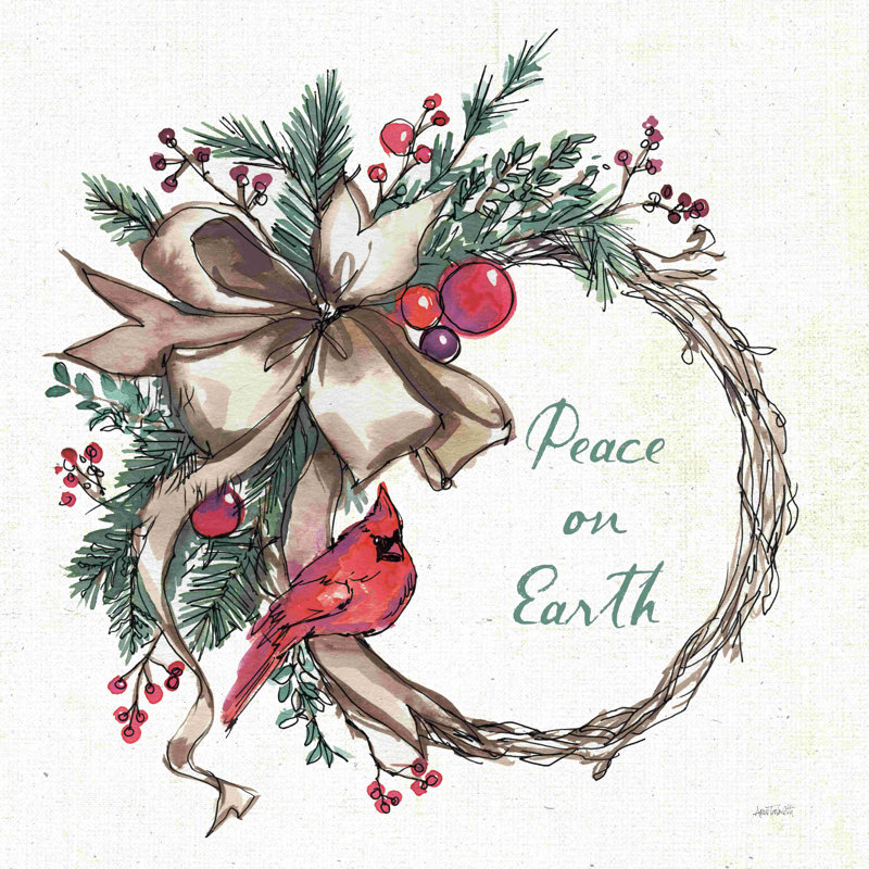 «Seasonal Charm IV» par Anne Tavoletti - reproduction d'art sur toile tendue, H 12 po x l 12 po