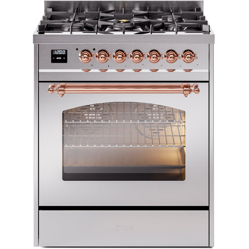 ILVE Nostalgie II 30 in Dual Fuel Range, Natural Gas, Midnight Blue/Chrome