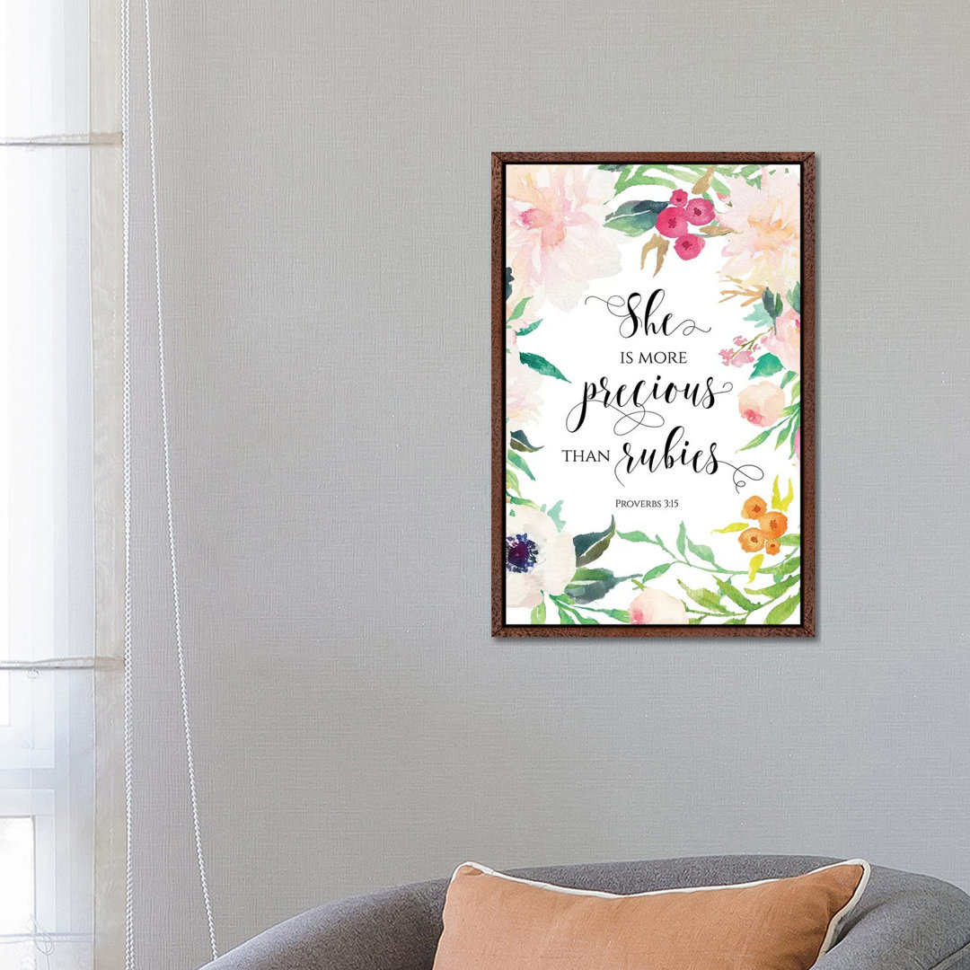 She Is More Precious Than Rubies - Proverbs 3:15 - Painting on Canvas