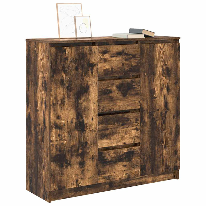 Sideboard With Drawers 100.5X35x98.5 Cm Engineered Wood, Smoked Oak