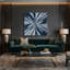 «Geometric Abstraction 21», art mural sur toile grise-1715392889