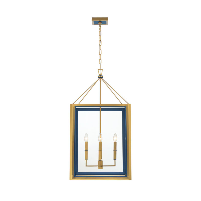 Libby Langdon Herrick 18" Luxe Gold + Navy Chandelier