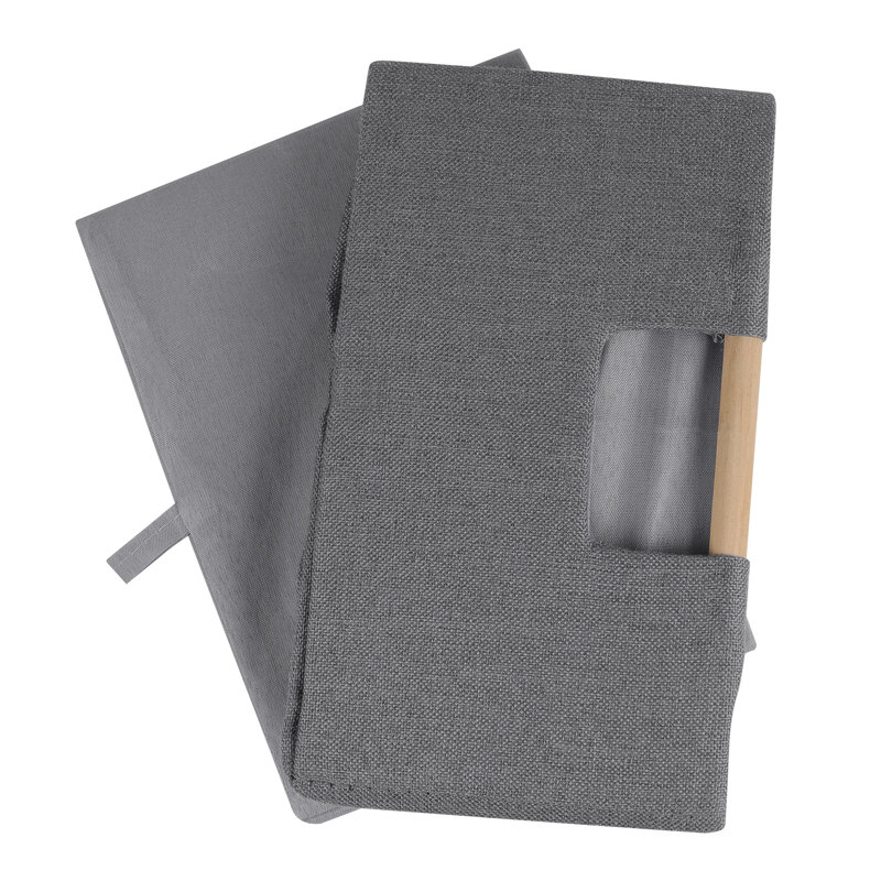 Fabric Bin Set, 5.12'' H x 13.39'' W x 9.06'' D, Grey