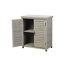 Banc de rempotage gris 31 po x 17 po x 36 po avec rangement et table en métal - Fabriqué à partir de pruche pour un grand jardin extérieur-875435666