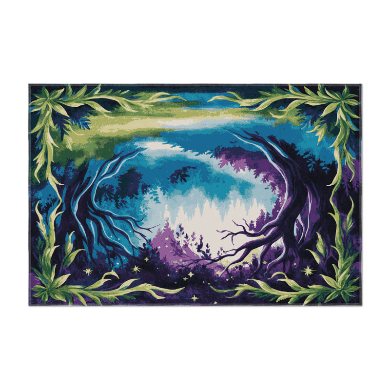 Whispering Leaves Indoor And Outdoor Area Rug, Rectangle 4' x 6'