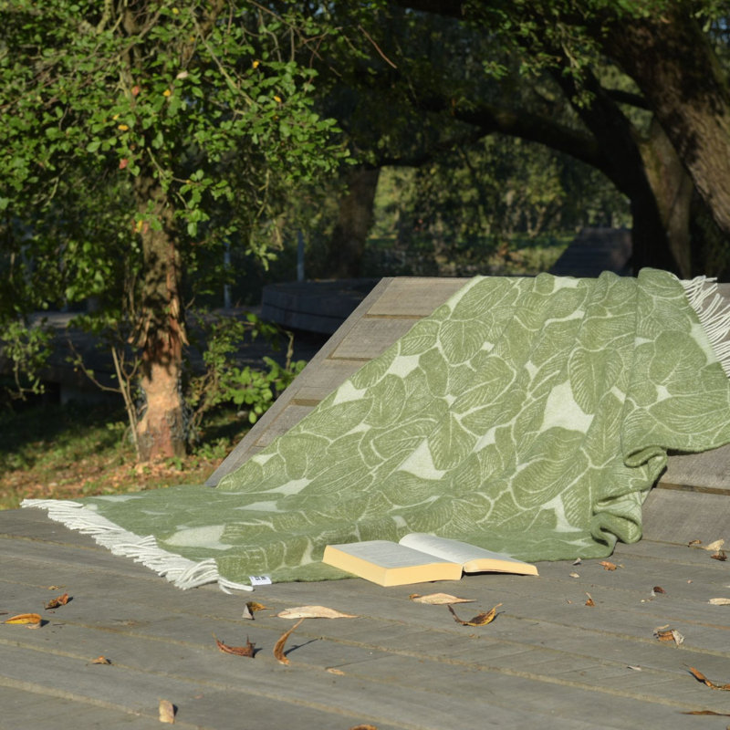 Green Leaves Recycled Merino Wool Throw