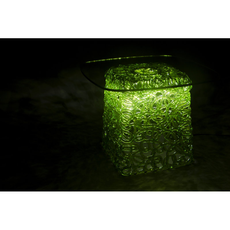 Stitch Premium Materials Pedestal Coffee Table, Jade Green