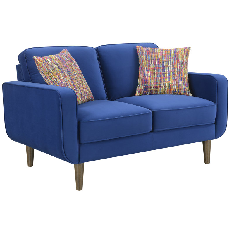 Capel 57'' Upholstered Loveseat, Royal Blue Polyester
