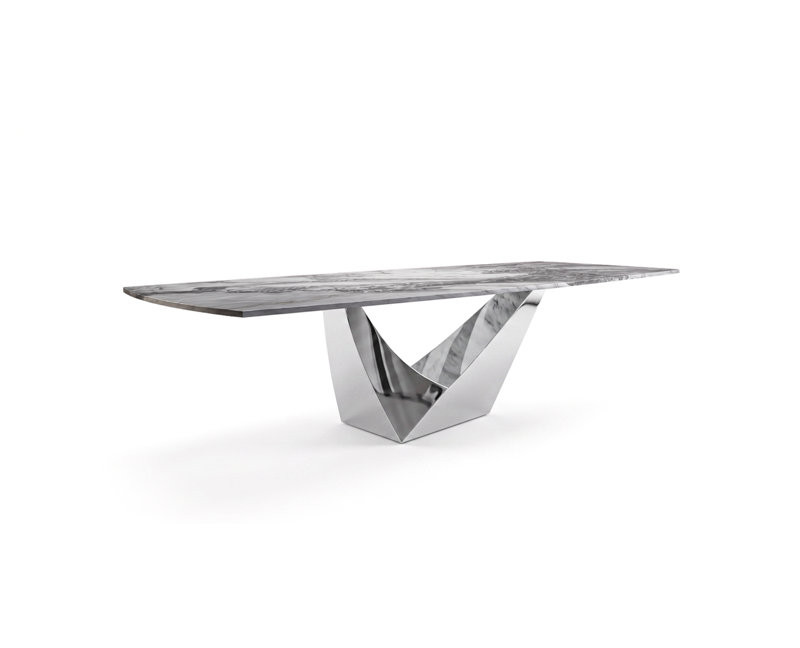 Rectangle Marble Pedestal Dining Table, 29.5" H x 42" W x 72" D