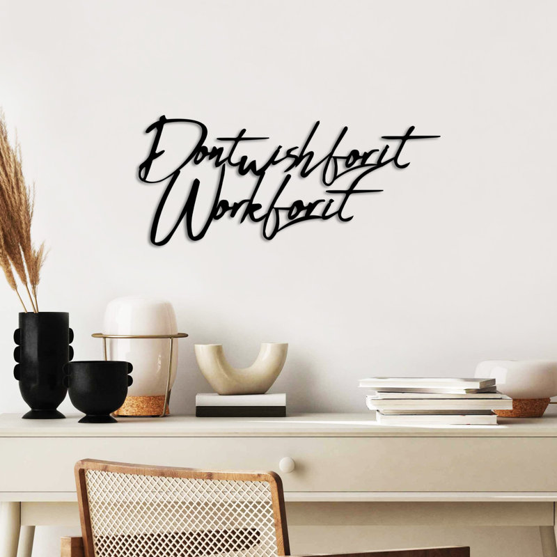 Stylish Decorative Metal Wall Accessory, Black Finish, 21.7 x 9.1 inches | 100% Metal Construction, Thickness: 0.06 inches | Lightweight at 0.5 lbs, Perfect for Home Decor & Modern Interiors, Durable and Eye-Catching Design