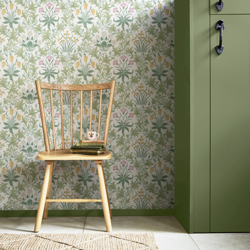 William Morris Celandine Forest Wallpaper, Green/Pink
