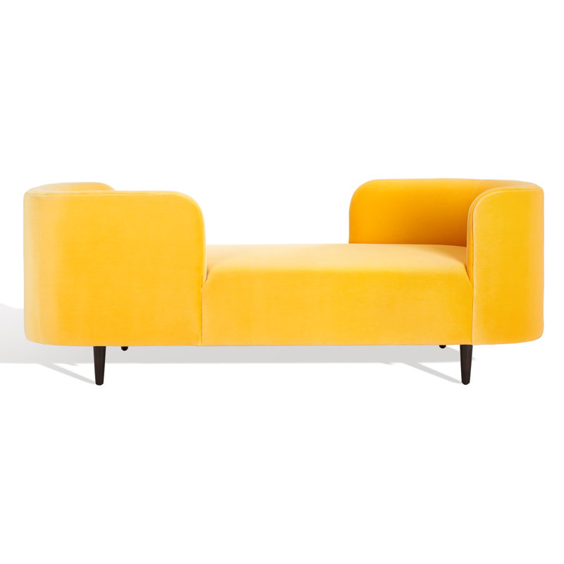 Midway Velvet Chaise Lounge, Mustard