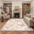 Abrahamson Fjordia Floral Machine Washable Beige / Pink Indoor Area Rug with Non-Slip Backing-128992629