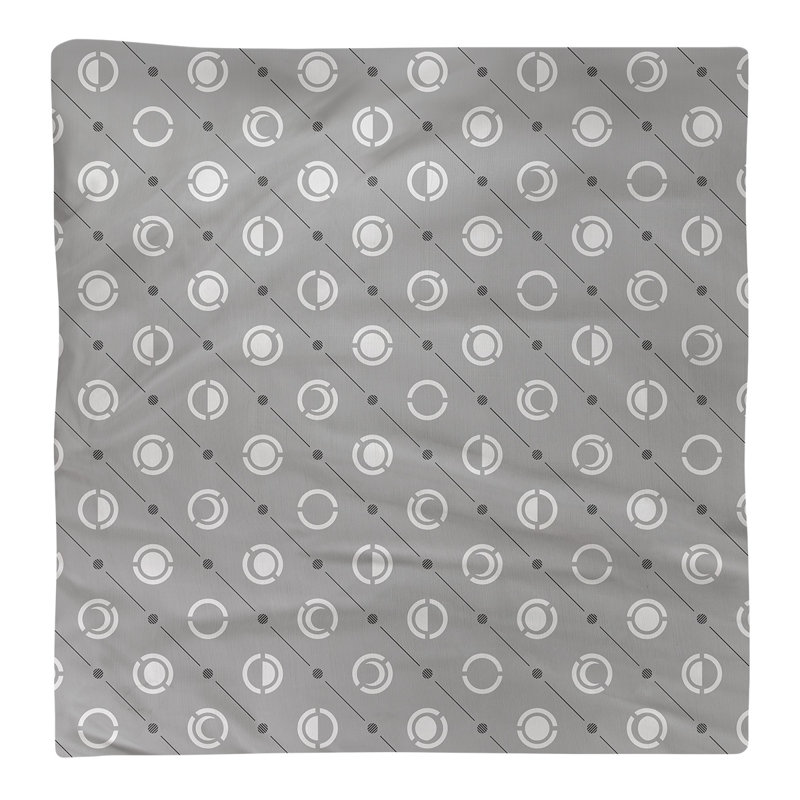 Serviette de coton deux couleurs en lune à phases Noira Gothard, H 0,1 po x l 10 po x P 10 po, Gris / Noir, Sergé de coton