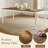 Deral 8 - Person Farmhouse Rectangular Solid Wood Dining Set,Brown/White-907530381-907530382