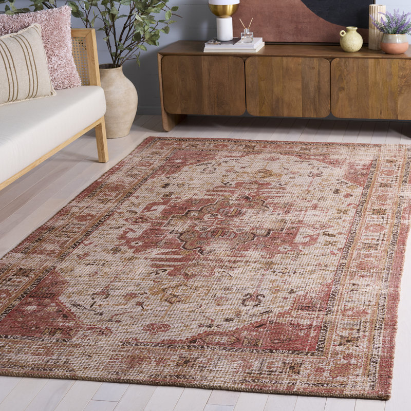 Saffron Hand Woven Jute/Sisal; Chenille; Cotton Vintage Look Indoor Rug, Rectangle 5' x 8'