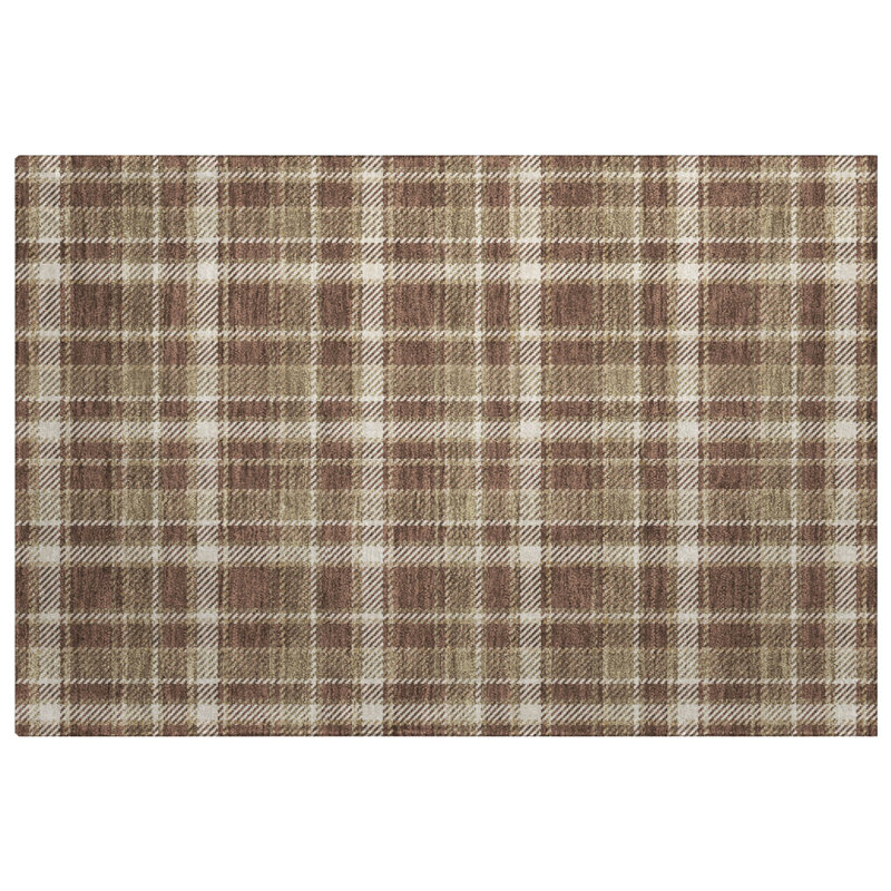 Tapis à carreaux de qualité supérieure lavable à la machine Dream Shag ADS563, 1 pi 8 po x 2 pi 6 po, Chocolat