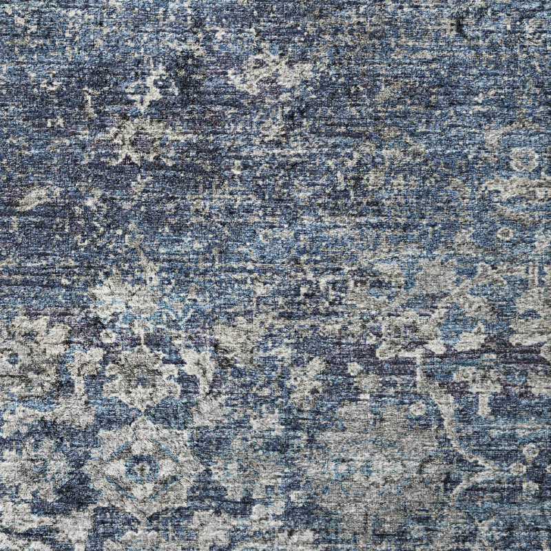 Tapis à poil long de qualité supérieure lavable à la machine Dream ADS92, Bleu, 8 pi x 10 pi