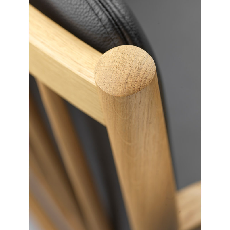 J147 Leather Armchair, Black