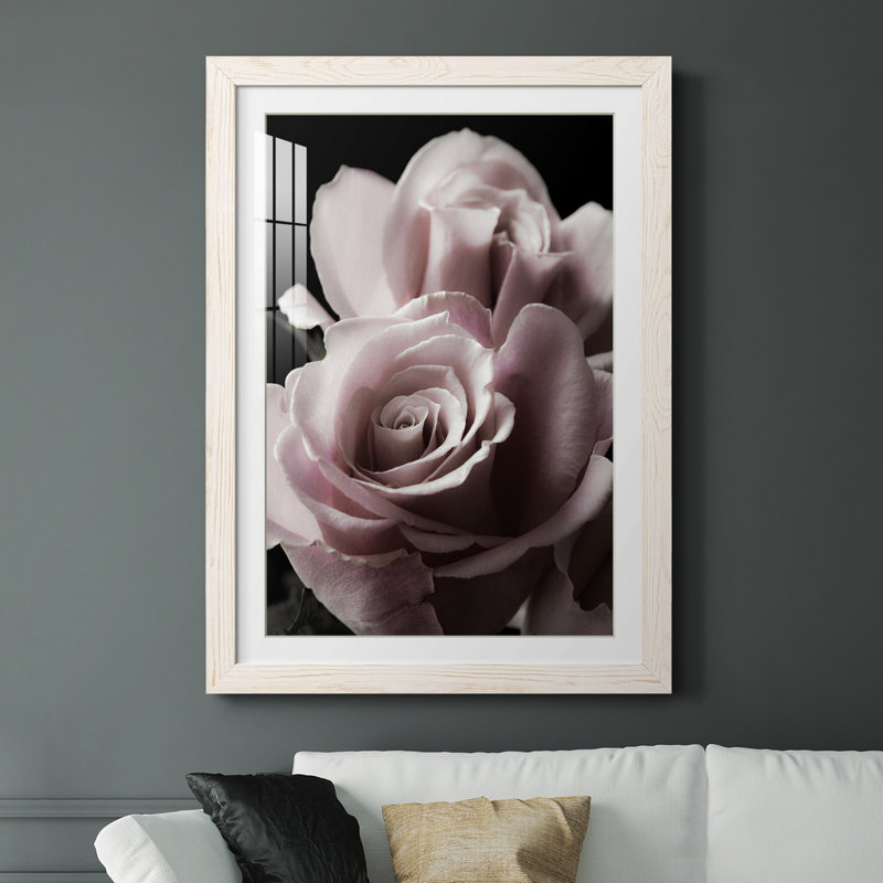 Rose noire II - photographie, H 20 po x l 17 po x P 1,5 po, Papier encadré blanc