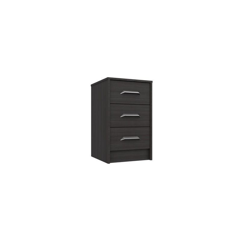 Zakariyah 38.3cm W Manufactured Wood Bedside Table, Anthracite Oak