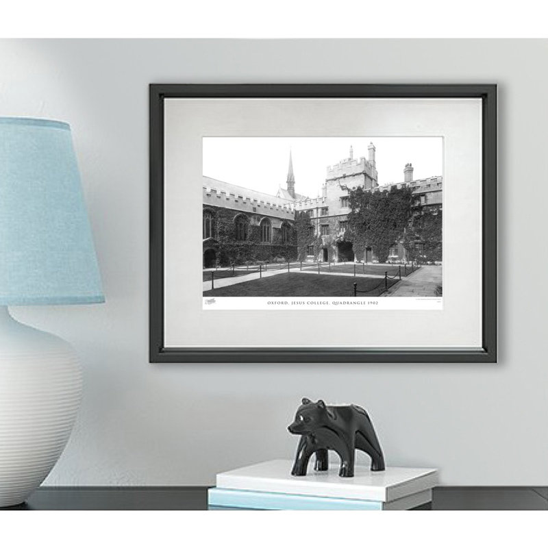 Oxford, Jesus College, Quadrangle 1902 1 Piece Single Picture Frame Wall Art, 28cm H x 36cm W x 2.3cm D