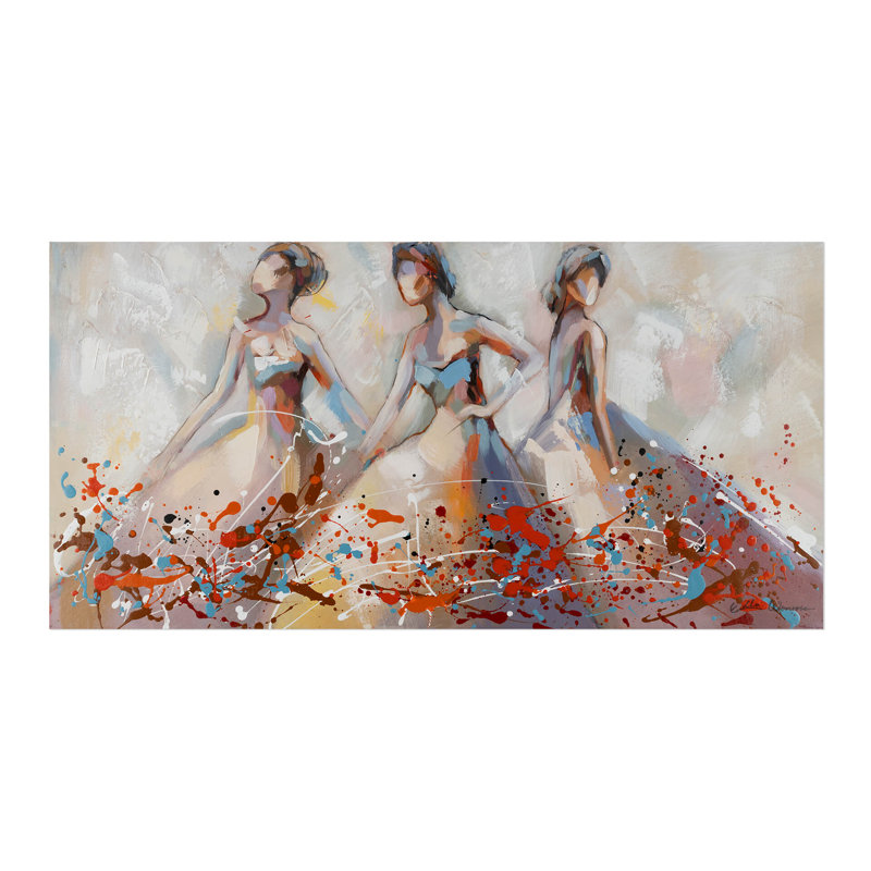 Sensuous Dance Hand -Painted Acrylic Painting