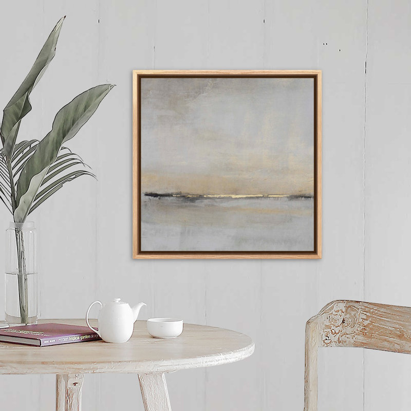 «Horizontal Flow II» par Tim O'Toole - Peinture sur toile, Toile avec cadre photo, H 21,25 po x l 21,25 po, Naturel flottant