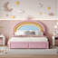 Lit tapissier Vibrance Rainbow Design avec tiroir de rangement et revêtement en velours-116235867