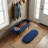Ruslan Oval Storage Ottoman, Navy