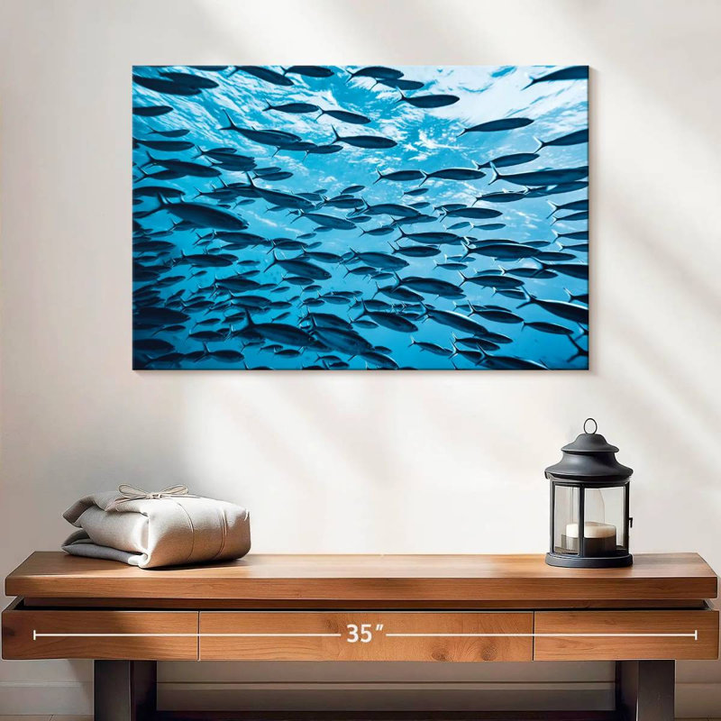 Brampt, école de poissons tropicaux, H 16 po x l 24 po