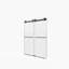 Porte de douche coulissante double sans cadre de 56 à 60 po x H 70 po, verre trempé clair de 5/16 po (8 mm) de large épaisseur, couche facile à nettoyer à double face, fini noir mat avec tampon-124898822