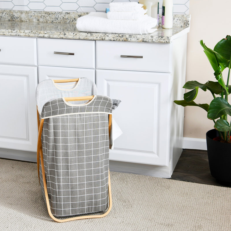 Windel Laundry Hamper with Handles, Gray