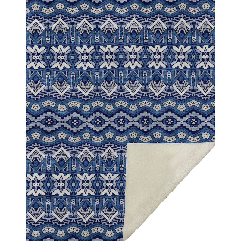 Jeté marocain Addison Sherpa ASB909, Marine