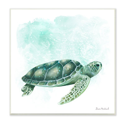 Tortue de mer verte mouchetée, art marin par Diane Neukirch