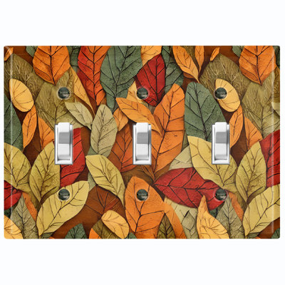 Plaque murale standard à 3 interrupteurs à bascule Autumn Orange