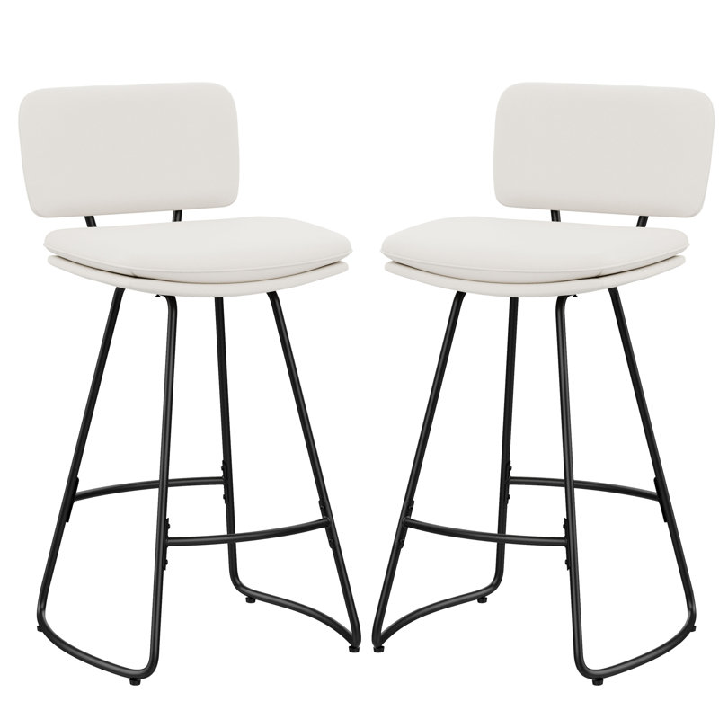 Tabourets de bar rembourrés, Counter Stool (26" Seat Height), Beige
