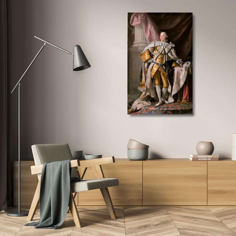 «King George Iii in Coronation robes» par Allan Ramsay - Art mural sur toile tendue avec châssis, H 24 po x l 17 po